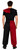 Adults Red & Black Harlequin Clown Pants & Collar Sinister Circus Halloween Fancy Dress
