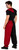 Adults Red & Black Harlequin Clown Pants & Collar Sinister Circus Halloween Fancy Dress