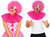 Adults Clown Collar & Curly Wig Circus Big Top Fancy Dress Costume Accessory Set