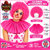 Adults Clown Collar & Curly Wig Circus Big Top Fancy Dress Costume Accessory Set