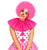 Adults Clown Collar & Curly Wig Circus Big Top Fancy Dress Costume Accessory Set