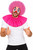 Adults Clown Collar & Curly Wig Circus Big Top Fancy Dress Costume Accessory Set