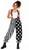 Adults Horror Circus Polka Dot Striped Clown Pants Halloween Fancy Dress Bottoms