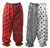 Adults Two Tone Polka Dot Stripe Circus Clown Pants Bloomers Halloween Fancy Dress