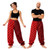 Adults Two Tone Polka Dot Stripe Circus Clown Pants Bloomers Halloween Fancy Dress