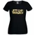 Womens Stop Wars Peace Symbol Pacifist Galaxy Wars Spoof Lady Fit Black T-Shirt