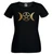 Womens Triple Moon Goddess Pagan Pentacle Wicca Deity Lady Fit Black T-Shirt