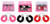 Adults Red Black Pink Fluffy Handcuffs & Keys Hen Party Night Fancy Dress Accessory