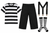 Adults Black & White Pugsley Adams Family Halloween Movie Film Fancy Dress Costume