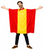 Adults National Flag of Spain Spanish Supporters Poncho Fancy Dress Costume