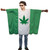 Adults Cannabis Leaf Ganja Weed 420 Flag Poncho Fancy Dress Costume [One Size]