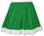 Ladies Green X-Mas Elf Full Circle 15" Skater Skirt with White Faux Fur Trim Christmas Fancy Dress