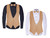 Adult Unisex Beige Camel Backless Waistcoats & Elasticated Dicky Bow Caberet Costume Accessory