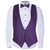 Adults Purple Backless Waistcoat & Elastic Bowtie Showman Fancy Dress