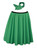 Adults 22" Length Green Rock N Roll Skirt & Neck Tie St Patricks Day Ireland Irish Fancy Dress [2 Sizes]