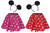 Adults 15" Mini Polka Dot Cartoon Mrs Mouse Skater Skirt & Ears Set Fancy Dress