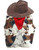 Adults Unisex Cow Print Western Cowboy Waistcoat Neckerchief & Hat Fancy Dress Costume [3 Sizes]