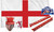 England St George Cross Supporters 4 Piece Flag & Face Paint Kit