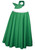 Adults 26" Length Rock N Roll Skirt & Neck Tie Emerald Green St Patricks Day Fancy Dress [2 Sizes]
