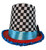 Adults Mad Hatter Checkered Top Hat & Cravat Wonderland Fancy Dress Costume Accessory [One Size]