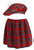 Womens Tartan Pub Golf Kilt Style Skirt & Tam Hat Sports Fancy Dress Costume Accessory