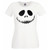 Womens Skeleton Smile Face Halloween Holiday Animated Movie Lady Fit White T-Shirt