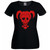 Womens Harlequin Skull Evil Female Villain Henchwoman Lady Fit Black T-Shirt