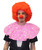 Polka Dot Clown Collar With Red Afro & Nose Circus Fancy Dress Accessory Set