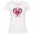 Womens Scandinavian Love Heart Merry Xmas Festive White Lady White T-Shirt