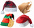 Novelty 4 Pack Christmas Hat Pack Santa Claus Tartan Turkey Elf  Christmas Party Hats