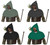 Adults Sherwood Forest Robin Hood Medieval Archer Fleece Hooded Cowl Fancy Dress Costume Accessory [4 Colours]