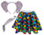 Adults Patchwork Multicoloured Skirt Elephant Ears & Tail World Book Day Fancy Dress Costume [2 Sizes]