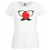 Womens Red Nose Glasses Moustache Tache Design Lady Fit White T-Shirt