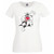 Womens Red Nose Cartoon Cat Animation Character Design Lady Fit White T-Shirt