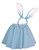 Adults Pastel Easter Bunny Skater Skirt & Rabbit Ears Fancy Dress Costume