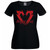 Womens Twin Dragons Red Heart Fantasy Mythical Medieval Black Lady Fit T-Shirt