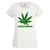 Womens Cannabis Vegetarian Joke Herbal Ganja Leaf Funny White Lady Fit T-Shirt