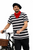 Adults Frenchman Mime Artist Black & White Top Beret Neckerchief & Moustache France Themed Fancy Dress Costume [Standard] [Black & White Stripe Top, Black Beret, Red Neckerchief & Moustache]