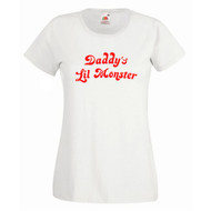 Ladies White Harley Quinn T Shirt Daddys Lil Monster Top