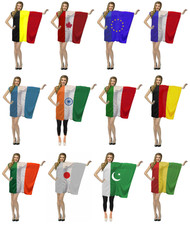 Adults Patriotic Sports Supporters Country National Flag Dress Fancy Dress