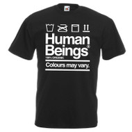 Mens Anti Racism Human Beings Colours May Vary Unisex Black T-Shirt