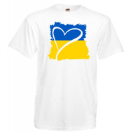 Unisex White Heart Goes Out to Ukraine Hand Drawn Love Heart T-Shirt