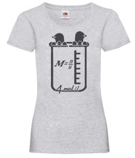 Womens Moles Per Litre Chemistry Science Funny Joke Grey Lady Fit T-Shirt