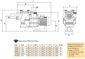 Certikin Hurricane Commercial Swimming Pool Pump Dimensions With Pre-Filter