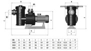 Astral Centrifugal Maxim Commercial Swimming Pool Pump - Dimensions Chart