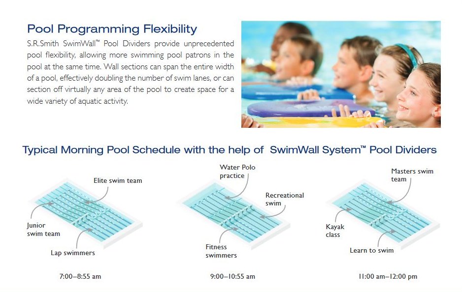 Swimming pool dividing walls made easy with the SwimWall system