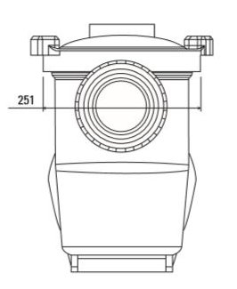 Certikin Hydrostar Commercial Pool Pump end view dimensions