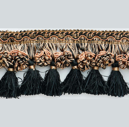 tassel fringe trim black
