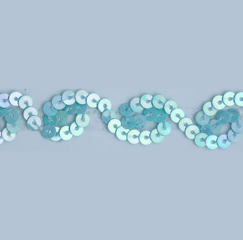 Sequin Trim Lace blue