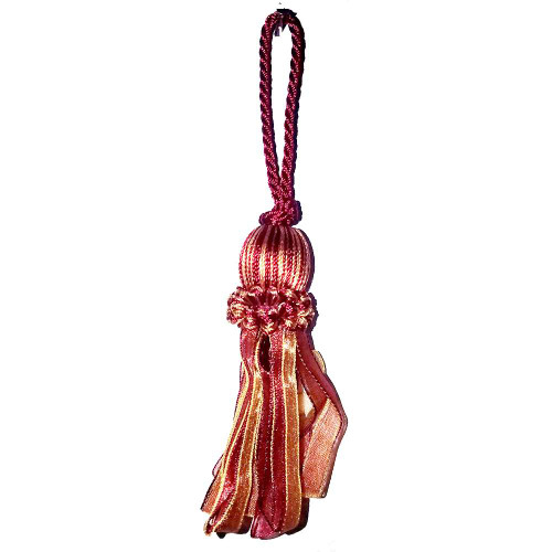 Ribbon tassel-577 gold burgundy